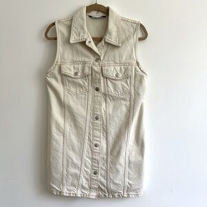 Zara Beige Snap Button-Up Vest Size Medium